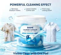 Lessives liquides écologiques Baihe à usage unique, parfum citron, pour vêtements et lavage en machine automatique