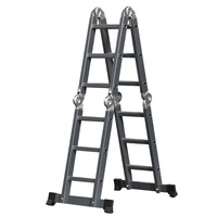 Échelle pliante multifonction 4x4 en aluminium robuste avec charnière de verrouillage, échelle combinée portable pour travaux d'ingénierie et usage domestique