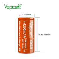 Harga Pabrik 3.2V 6200MAh 30A Lifepo4 32700 Baterai Isi Ulang untuk Elektromobile