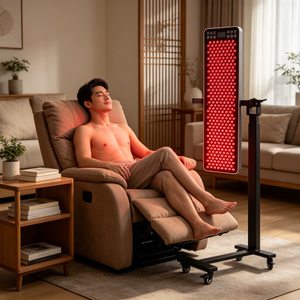 Soporte para Fisioterapia con Luz Roja y Ruedas Dobles Ocultas, Ajustable para Silla Reclinable Baja - Product Image 1