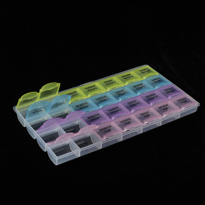Pillbox 28 Compartment 4 Rows Weekly Medicine Storage Case With Lids For Daily Use - Product Image 3