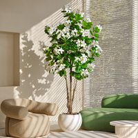 Arbre artificiel de bougainvillier de 1,80 m avec tronc en faux bois, fleurs rose vif, pour décoration intérieure et extérieure, maison, bureau, mariage