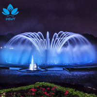 Tanzender Springbrunnen 5m Strahlhöhe 36 Düsen 18kW Korrosionsbeständiger Stahl Rostfrei mit Intelligenter SPS Helle LED-Strahlen für Familienparks
