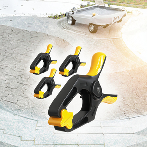 EQUIPTZ Lot de 4 pinces à ressort robustes en acier allié de 6 pouces, <span class=keywords><strong>ouverture</strong></span> large de 3 pouces, noir/jaune, mâchoires non amovibles, antirouille - Product Image 2