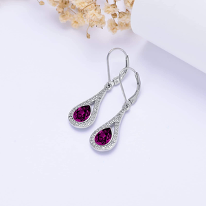 Pendientes de gota de nicho de gama alta para mujer, pendientes de gota con palanca de piedra natal de lágrima personalizada de plata 925 para mujer, joyería fina - Product Image 5