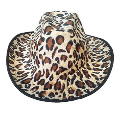 Cappello da Cowboy Cow Fedora Leopard Print Felt Caps uomo donna cappelli da esterno a tesa larga Knight Panama Head Accessories