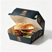 Emballage alimentaire portable personnalisé pour restaurants, boîte en papier pour frites, poulet, hamburgers, avec gaufrage, conteneur de restauration