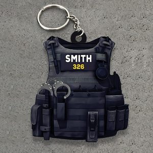 Llavero de regalo con diseño de policía, adornos acrílicos planos y creativos para mochila de hombre y mujer, llavero colgante. - Product Image 1