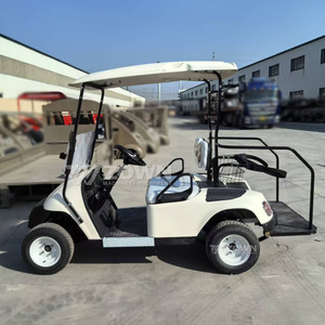 Carrito de golf estándar de 2 plazas color blanco crema con parabrisas para uso diario en villas, jardines y turismo. - Product Image 5