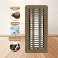 Lishine Grille de ventilation carrée moderne pour climatisation, en alliage d'aluminium à ailettes roulées, réglable en hauteur, pour purification de l'air