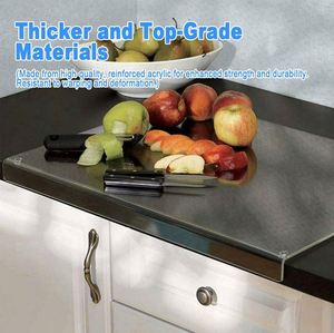Tabla de cortar grande Raybin de acrílico transparente de grado alimenticio, antideslizante, ecológica, de 1.5 cm de grosor, con borde para cocina - Product Image 6