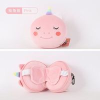 Conception de dessin animé deux-en-un voyage maison bureau sieste oreiller multifonctionnel en peluche masque pour les yeux en forme de U cou oreiller personnalisé masque pour les yeux Oem