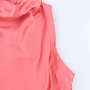 MYST & ZA-Robe <span class=keywords><strong>midi</strong></span> élégante texturée en satin sans manches, col empilé, nouveauté été 2025, 1165062 - Product Image 3