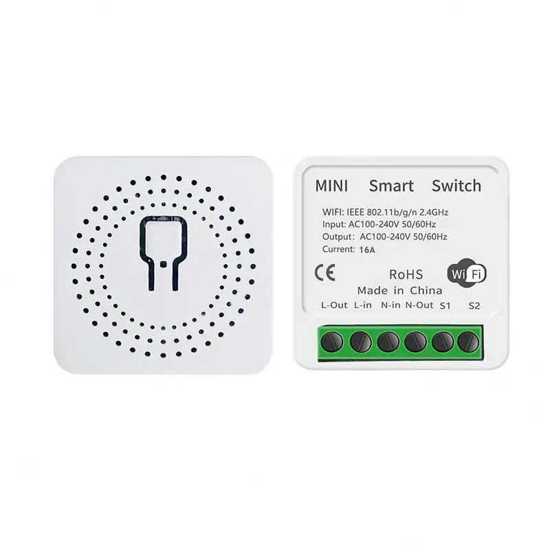 Smart Home Automation Supports 2 Way Control 10A/16A Mini Tuya Smart Wifi Switch Smart DIY Switch