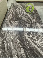 Panneau mural de salle de bain imperméable en placage de bois de bambou au charbon de bois avec effet marbre pour revêtement de salle de bain