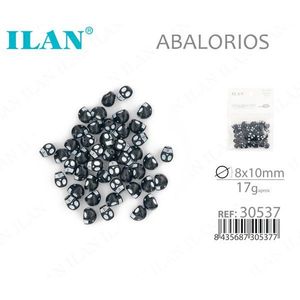 Ilan Abalorios Calavera 8x10mm Nero Con Lettere Bianche 17g - Product Image 1