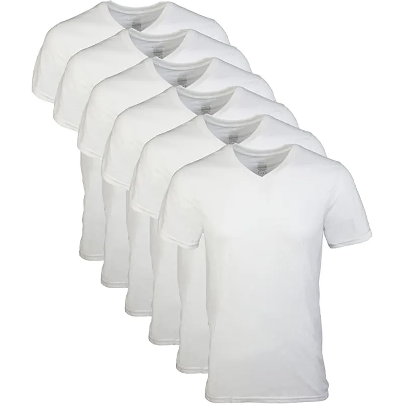 Custom Made 100% Cotton V-neck Men T-shirt Men's Customized Short Sleeve V Neck T Plain Blank T Shirt