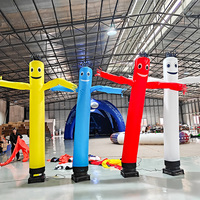Conception personnalisée en usine, logo, quatre couleurs, danseur d'air souriant, tube publicitaire gonflable pour campagne promotionnelle