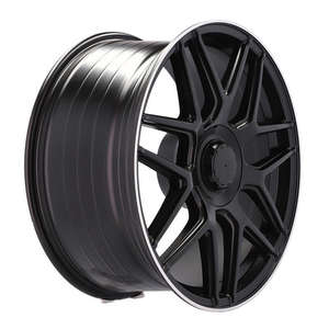 Jantes en alliage pour voiture 19 20 pouces 112 5 trous noir <span class=keywords><strong>mat</strong></span> avec face/lèvre usinée cinq branches, jantes moulées pour <span class=keywords><strong>Mercedes</strong></span> Benz - Product Image 5