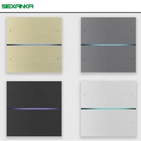 SEXANKA KNX EIB Système domotique intelligent Interrupteurs muraux intelligents tactiles en cuivre 2 gangs
