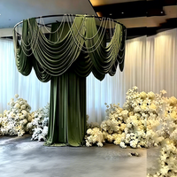 Rideau en tissu Spandex vert sur mesure pour décoration de plafond de mariage
