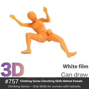 1/64 alpinista zaino in spalla all'aperto ornamento di paesaggio in miniatura 1:87 piccolo uomo che si arrampica - Product Image 3