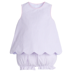 Abito classico con grande fiocco Seersucker vestito neonato con volant e Set di fiori abiti personalizzati per bambini in cotone - Product Image 4