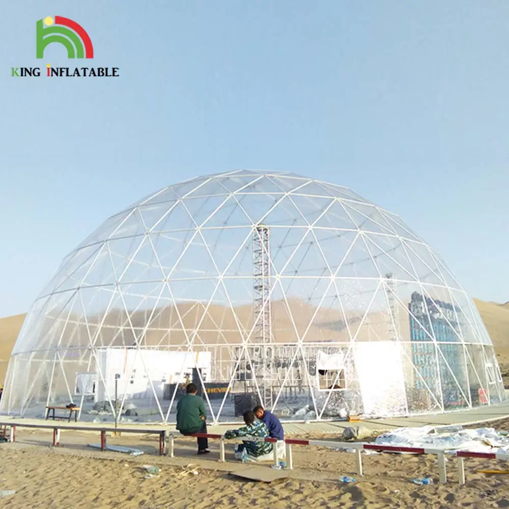 Barraca do domo gedesic grande transparente, eco domes, greenhouse, acampamento ao ar livre, hotel, moldura de alumínio, área de exposição, barracas