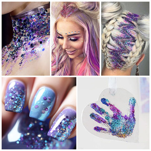 Best-seller : lot de 6 couleurs de paillettes rouge, violet, or, bleu, effet laser scintillant, pour déguisement de princesse, accessoires pour <span class=keywords><strong>ongles</strong></span> DIY - Product Image 4
