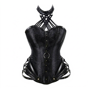 Waists Sexy-Vintage Bustier-Top Brown-Corsets Breathable Victorians-Gothic Corset-Black Leather-Tops for Womens - Product Image 1