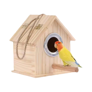 Yeni açık asılı yuva dekoratif sedir ağacı kuş evi için küçük büyük kuşlar ve evcil dayanıklı kuş malzemeleri kafes - Product Image 4