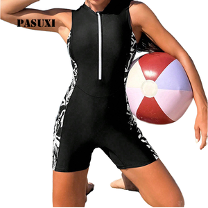 <span class=keywords><strong>Maillot</strong></span> <span class=keywords><strong>de</strong></span> <span class=keywords><strong>bain</strong></span> <span class=keywords><strong>une</strong></span> <span class=keywords><strong>pièce</strong></span> modeste grande taille 2026 pour femme, avec fermeture éclair avant, manches longues, imprimé floral, respirant, séchage rapide, coupe conservatrice - Product Image 1