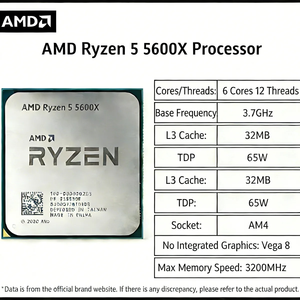 Procesador de Escritorio AMD Ryzen Serie 5000 R5 5500 5600 5600X R7 5700X, Socket AM4, CPU <span class=keywords><strong>en</strong></span> Bandeja, Nuevo <span class=keywords><strong>en</strong></span> Caja, Disponible - Product Image 2