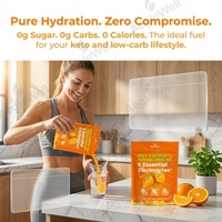 Poudre d'électrolytes Aeglewell en vrac, saveur orange, 6 électrolytes essentiels, sans sucre, supplément d'hydratation quotidienne pour le fitness