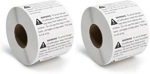 Choking Hazard Warning Labels 5.08cm x 2.54cm, 1000 <b>Stickers</b> Per <b>Roll</b> Safety Packaging Tags - Product Image 2