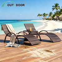 Chaise longue de jardin portable en métal et aluminium avec structure pliable pour patio, cour, parc et hôtels