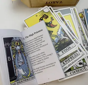 Bahasa Inggris asli Tarot deck dari 78 kartu dengan instruksi 12*7cm + 1 buku panduan