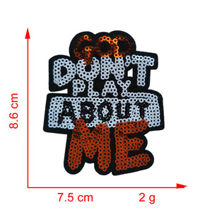 Nuovo Patch Termoadesivo Ricamato con Paillettes 'God Don't Play About Me' di Grandi e Medie Dimensioni per Decorazione di Cappelli, Magliette e Felpe con Cappuccio - Product Image 5