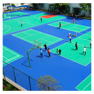 Piso ensamblado suspendido Pp cancha deportiva usada azulejos entrelazados portátiles <span class=keywords><strong>baloncesto</strong></span> Tenis de Mesa suelo empalmado al aire libre - Product Image 3