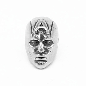 Cuentas de acero inoxidable con diseño de rostro de superhéroe de Yunnique para la fabricación de pulseras, cuentas sueltas de metal fundido de 10 mm, piezas de joyería DIY - Product Image 1