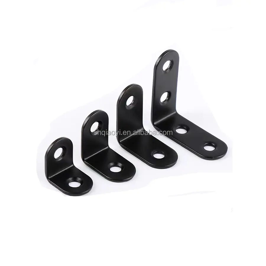 Customized Stainless Steel Fabrication Black l shape Metal bracket