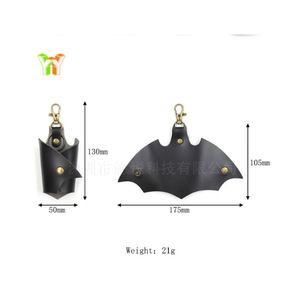 HR Wholesale Bat-Shaped <b>Car</b> Key Protector Keychain Retro <b>Car</b> Key Case Waterproof PU Key Bag with Metal <b>Hook</b> - Product Image 4