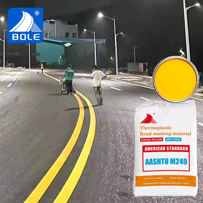Pintura de marca de carretera termoplástica reflectante AASHTO de alta calidad 30% cuentas de vidrio premezcladas pintura de marca de carretera