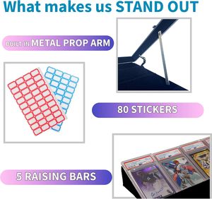Espositore per Carte di Grandi Dimensioni (5 Barre di Sollevamento, <span class=keywords><strong>Asta</strong></span> di Supporto Integrata e 80 Adesivi) |   34 X 22 Pollici |   Espositore da Tavolo per Fiere - Product Image 3