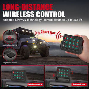 Panel de interruptor de 12 bandas, Control inalámbrico RGB, IP65, resistente al agua, 3 modos de iluminación, Material de aluminio para camión, todoterreno, barco, coche, RV - Product Image 2