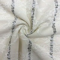 Nouvelle collection été : Tissu en dentelle tricoté en polyester avec lettres imprimées pour vêtements et t-shirts