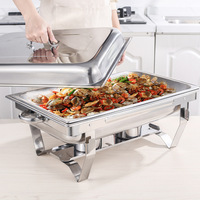 Vente en gros de chauffe-plats rectangulaires en acier inoxydable avec couvercle chauffe-plats pour buffet présentoir chauffe-plats pour traiteur