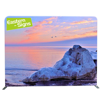 Bannière murale pliable en tissu de tension personnalisé avec sac de transport pour support de bannière en toile de fond pour salon professionnel