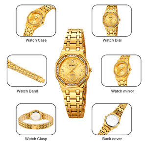 Montre à quartz authentique pour femme, montre en acier inoxydable avec accents de diamants, montre décontractée et professionnelle étanche - Product Image 2