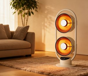 <span class=keywords><strong>Ventilateur</strong></span> Chauffant Électrique Infrarouge en Céramique Économe en Énergie avec Protection Contre la Surchauffe et la Chute, Éclairage, Autoportant, Télécommande Réglable - Product Image 1